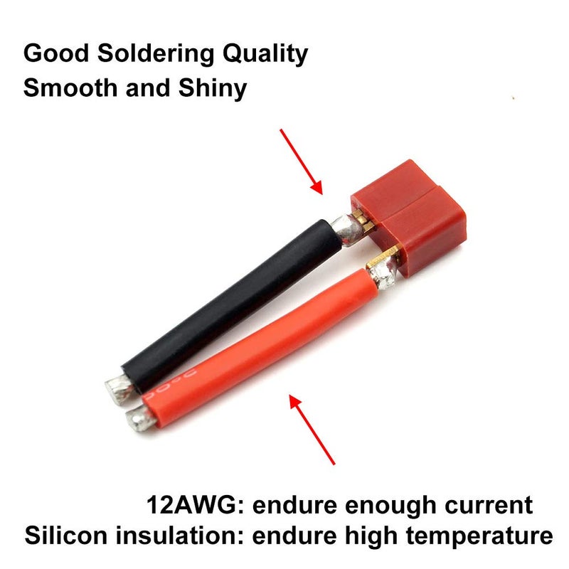 elechawk 3 Pairs T Plug Connector Female and Male Deans with 12AWG Silicon Wire for RC Lipo Battery Cable Drone - Image 4